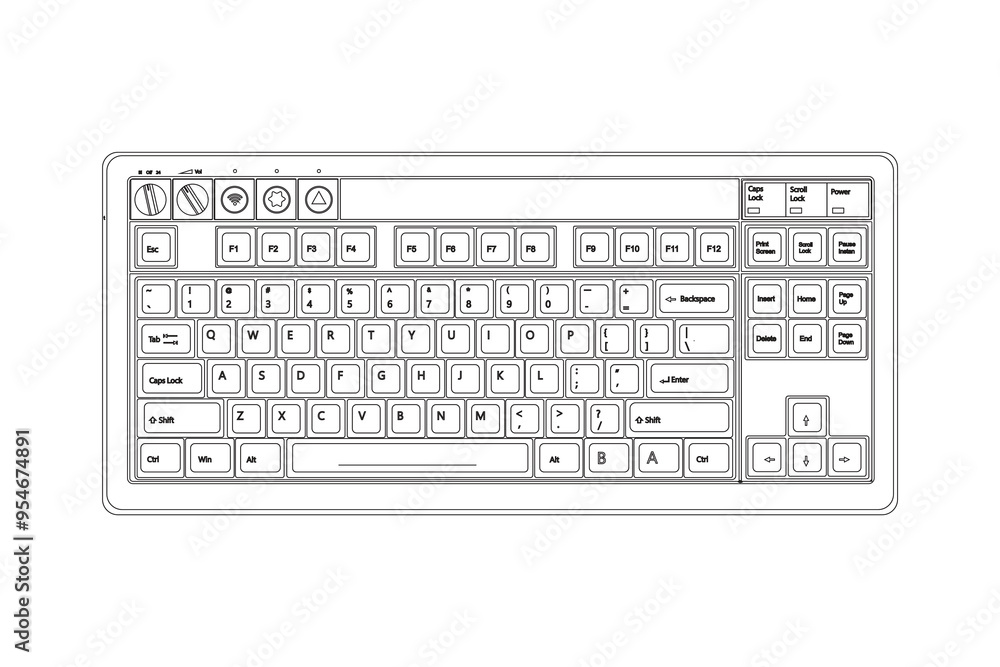 Computer keybord design and icon vector illustration Computer keybord design and icon vector illustration
