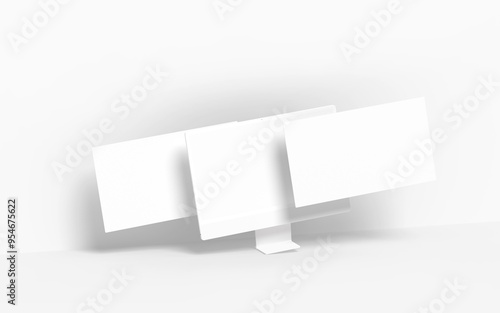 Computer and Screen on white background for mockup design

