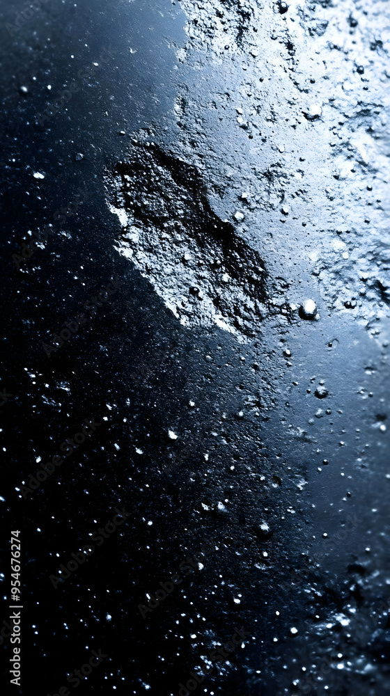 Dark blue textured surface with white speckles and a lighter area to the top right. Dark blue textured surface with white speckles and a lighter area to the top right.