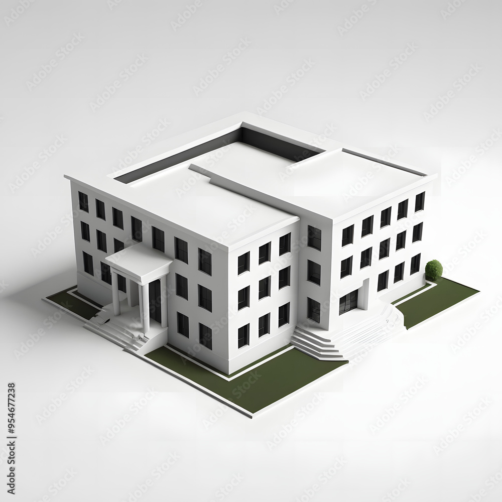 Monochrome school building sketch. Minimalistic and clean design for educational projects. Monochrome school building sketch. Minimalistic and clean design for educational projects.