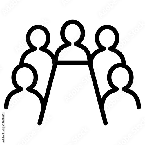 Meeting icon in thin line style vector illustration graphic design