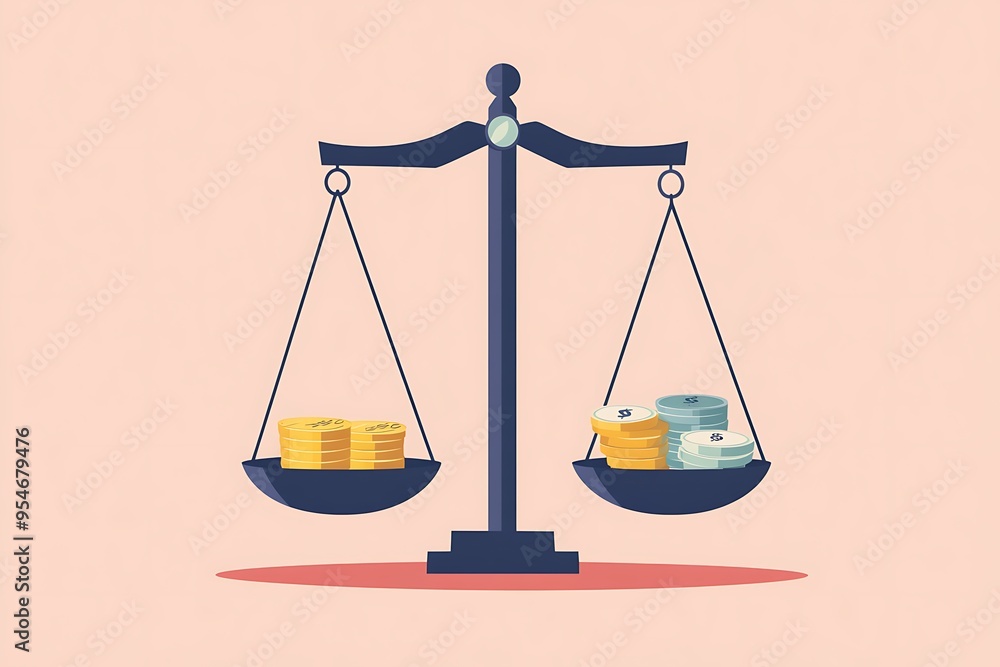 Balancing Act: Gold and Silver Coins on a Scale Balancing Act: Gold and Silver Coins on a Scale