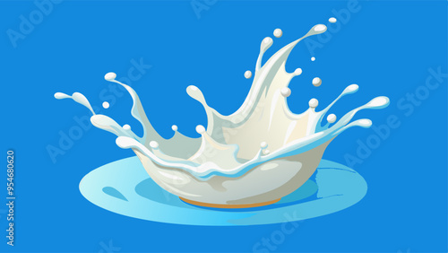 Milk jet, milky splash, vector realistic liquid white splash on isolated background. 3d illustration.