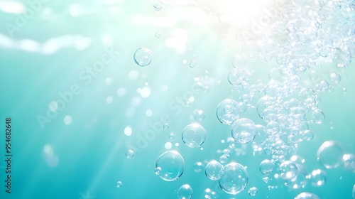 Abstract Aqua Bubbles Underwater Background