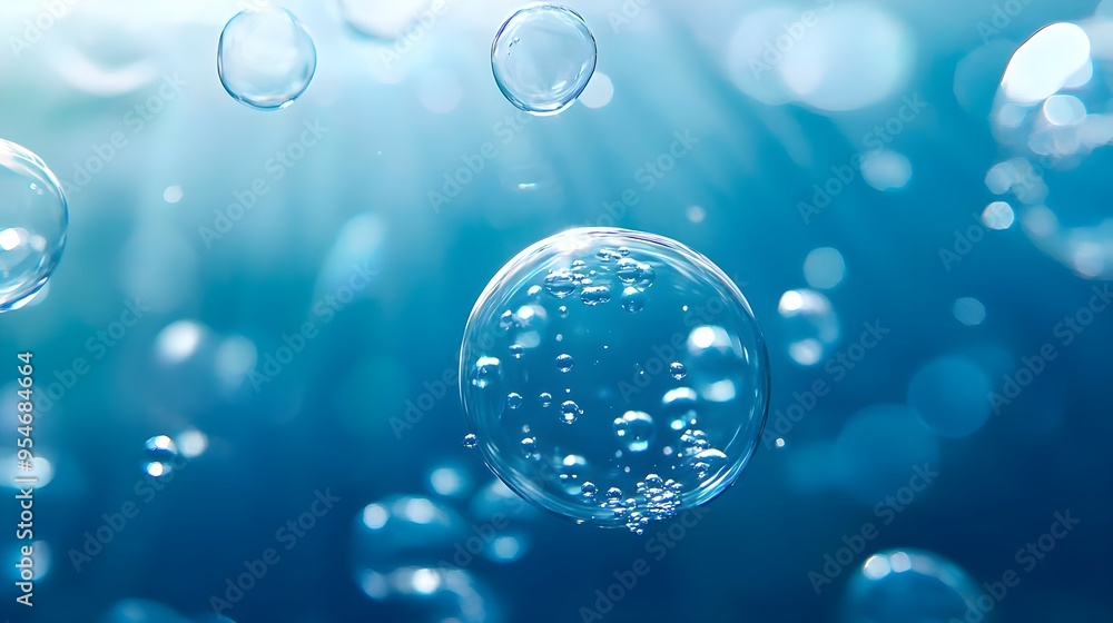 Abstract Blue Water Bubbles Background Abstract Blue Water Bubbles Background