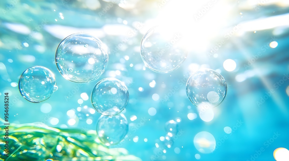 Abstract Blue Water Bubbles Background Abstract Blue Water Bubbles Background