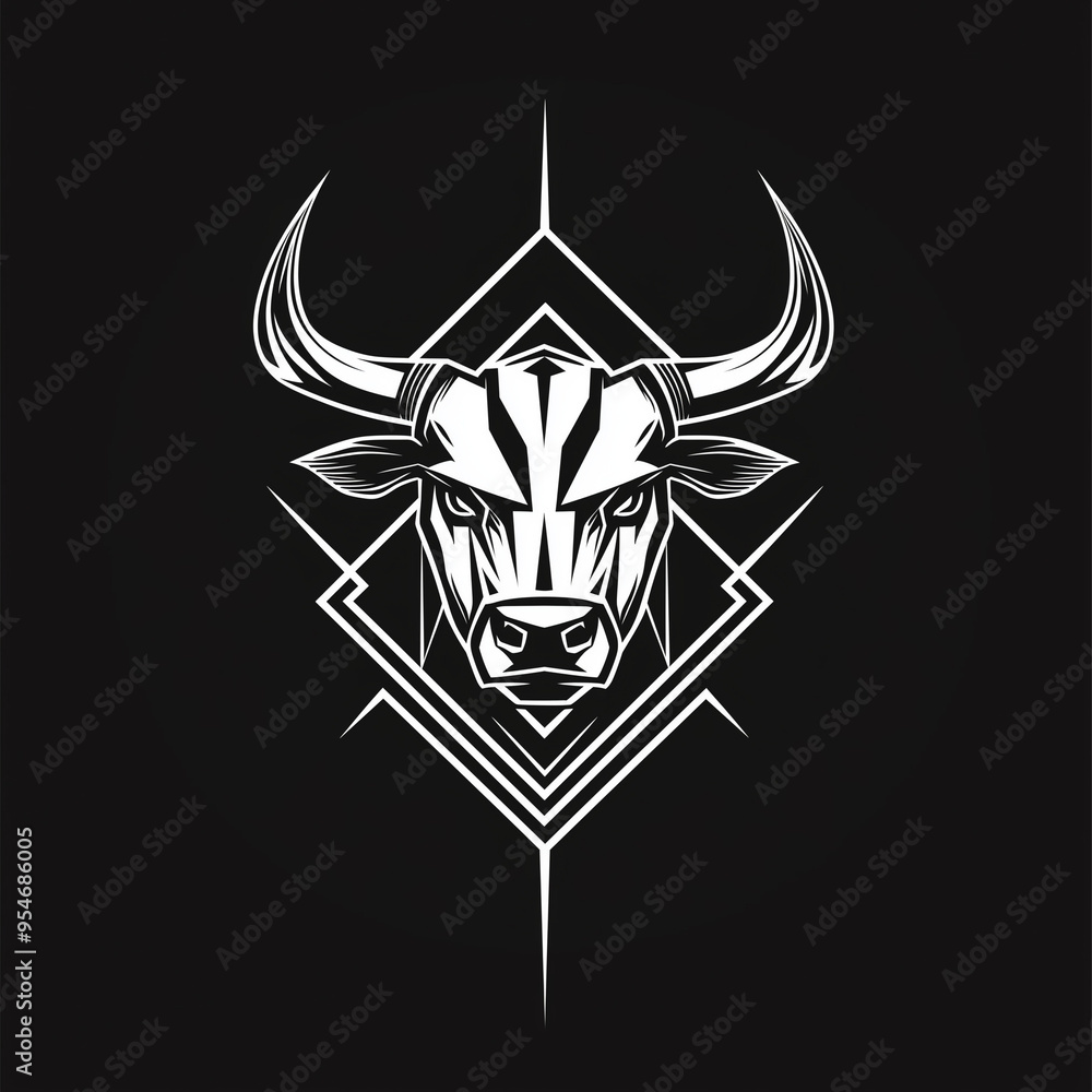 Logo with bull in vector style Logo with bull in vector style