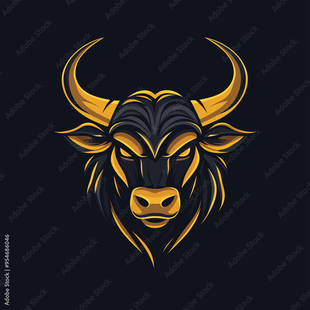 Logo with bull in vector style Logo with bull in vector style
