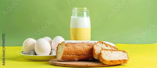 Tasty sliced bread a glass ...
