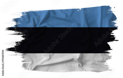 Flag of Estonia in brush stroke background
