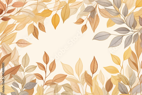 Vector foliage pattern frame