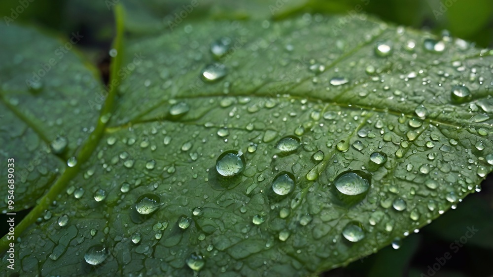 Fototapeta premium water drops on leaf