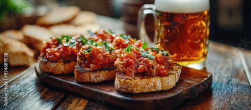 Tapas a few toasted bread s...
