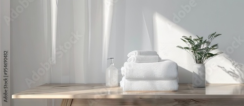 Neatly arranged clean towel...