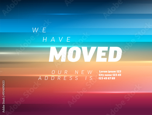 We are moving from one address to another address - minimalistic we have moved flyer template with place for new company office shop location address