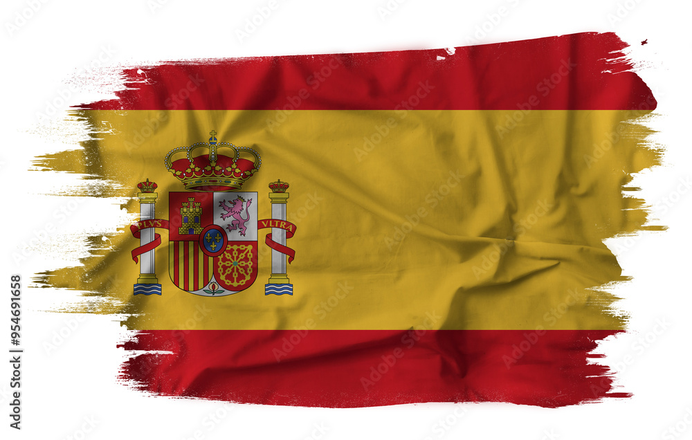 Flag of Spain in brush stroke background
