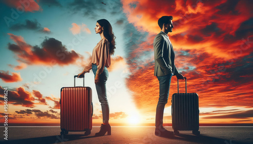 Two lovers are breaking up