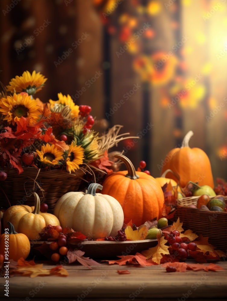 background about Thanksgiving Day, 4k, photorealistic, copy-space with generative ai background about Thanksgiving Day, 4k, photorealistic, copy-space with generative ai