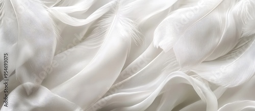 Background of white silk fe...
