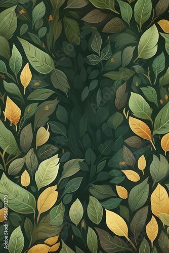 Vector foliage pattern frame