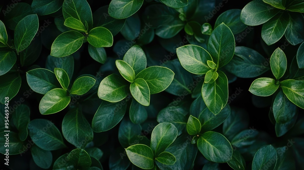 Dark green leaves top view Dark green leaves top view