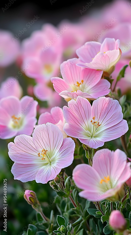 Fototapeta premium Soft Pink Flowers with Delicate Petals.