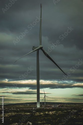 wind turbine at sunset