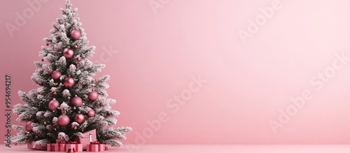 Pink decorated Christmas tr...