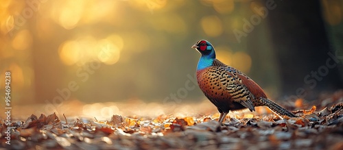 A charming stray pheasant r...