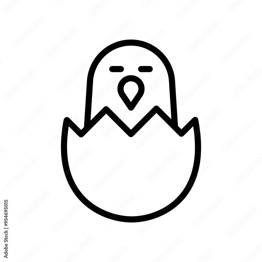 Chicken icon in thin line style vector illustration graphic design Chicken icon in thin line style vector illustration graphic design