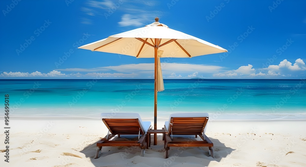 Relaxing Under an Umbrella by the Sea Relaxing Under an Umbrella by the Sea