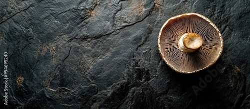 Top view of a mushroom on a...