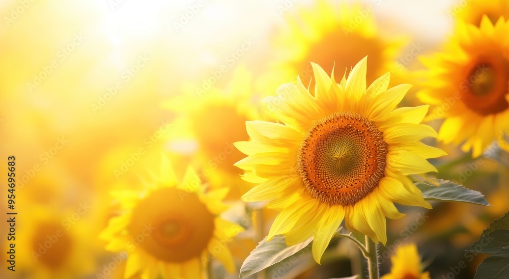Fototapeta premium Sunflowers in the Golden Hour