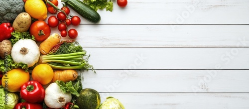 fruits and vegetables on a ...