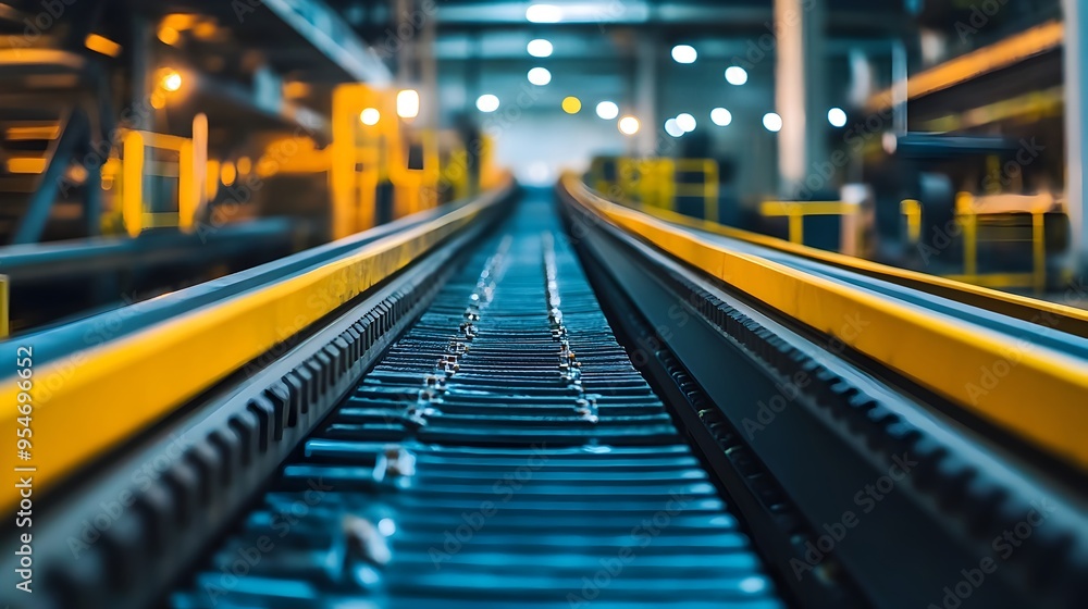 Photograph of Conveyor Belts in a Mining Facility Featuring IoT Sensors for Efficiency and Enhanced Mining Photograph of Conveyor Belts in a Mining Facility Featuring IoT Sensors for Efficiency and Enhanced Mining