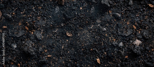 A small amount of black soil on the surface. with copy space image. Place for adding text or design