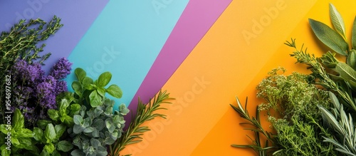 Arrangement of various herb...