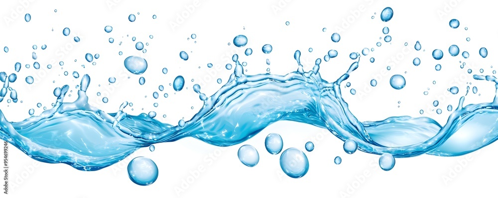 Blue Water Splash and Bubbles - Refreshing Abstract Design Blue Water Splash and Bubbles - Refreshing Abstract Design