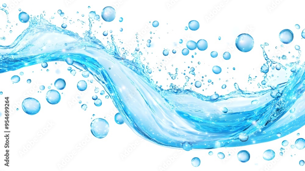 Blue Water Splash and Bubbles Abstract Background Blue Water Splash and Bubbles Abstract Background