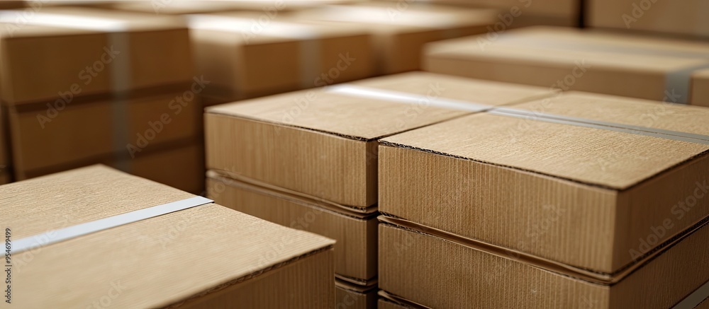 Close up stack of cardboard boxes used for shipping and logistics purposes. with copy space image. Place for adding text or design Close up stack of cardboard boxes used for shipping and logistics purposes. with copy space image. Place for adding text or design