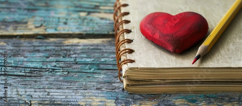 Pencils and a notebook on a...