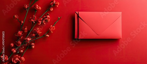 Red envelope against a red ...