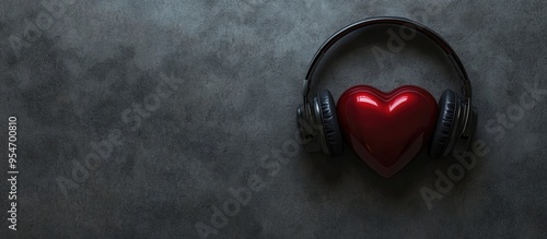 Headphones heart and space ...