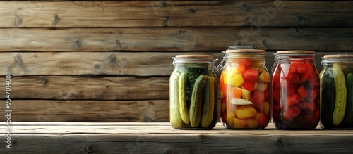 Jars of pickled vegetables ...