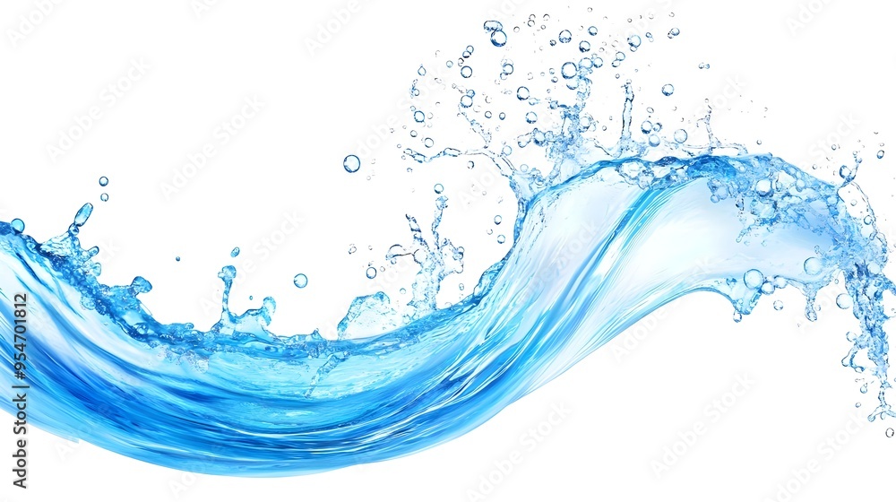 Blue Water Splash, Isolated, Abstract Background Blue Water Splash, Isolated, Abstract Background