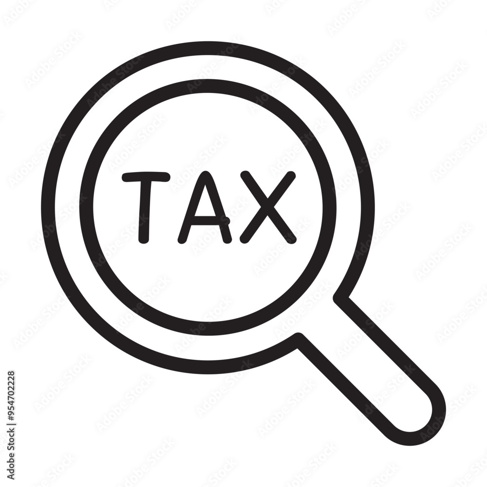 Tax icon in thin line style vector illustration graphic design Tax icon in thin line style vector illustration graphic design