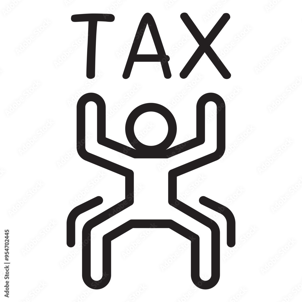 Tax icon in thin line style vector illustration graphic design Tax icon in thin line style vector illustration graphic design