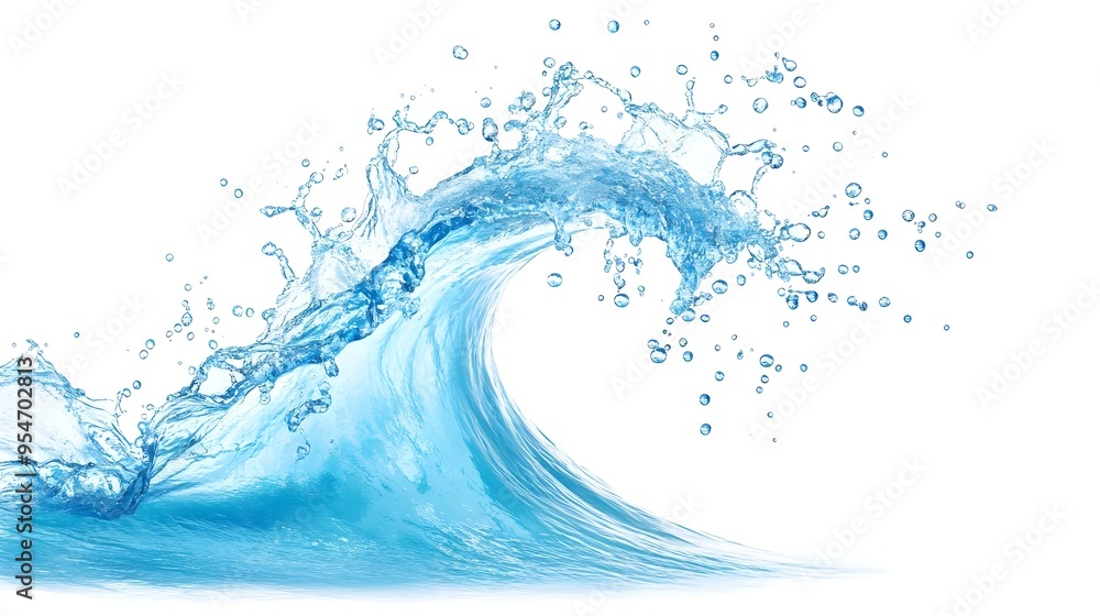 Blue Water Splash Isolated on White Background Blue Water Splash Isolated on White Background