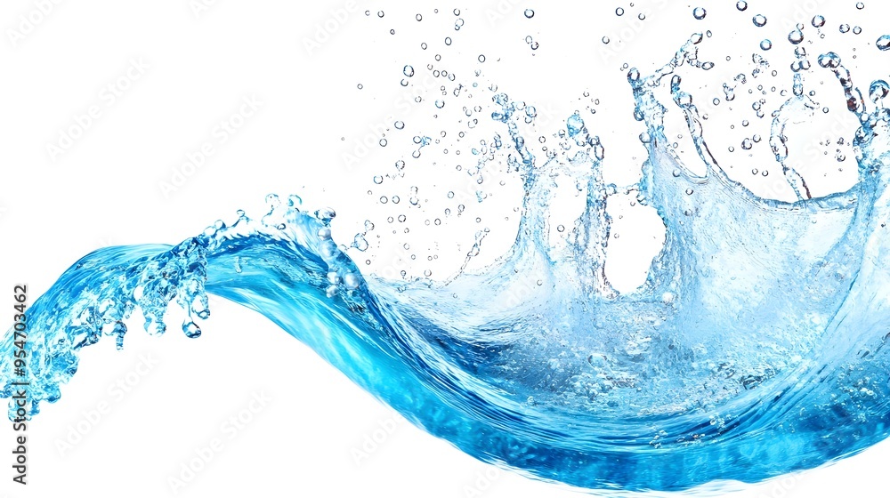 Blue Water Splash Isolated on White Background Blue Water Splash Isolated on White Background