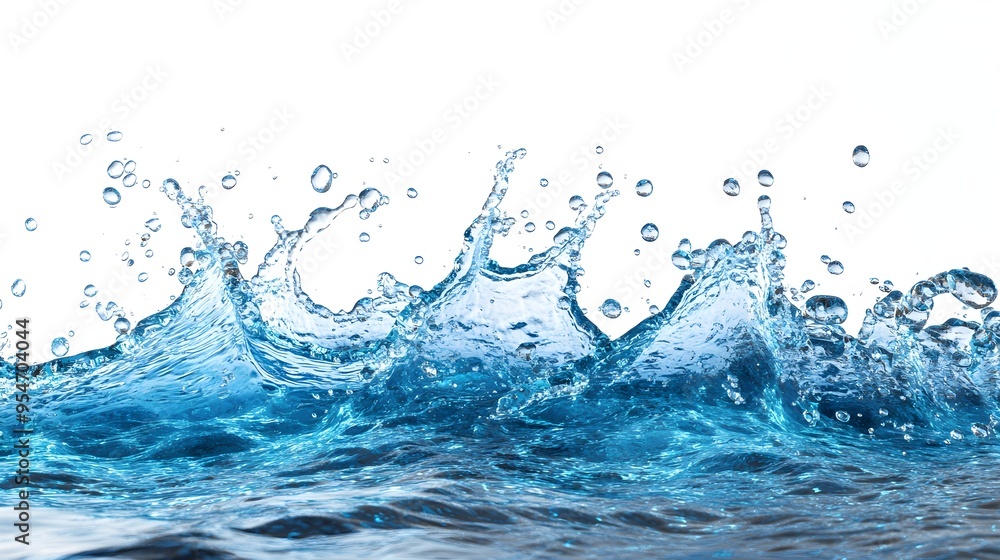 Blue Water Splash Isolated on White Background Blue Water Splash Isolated on White Background